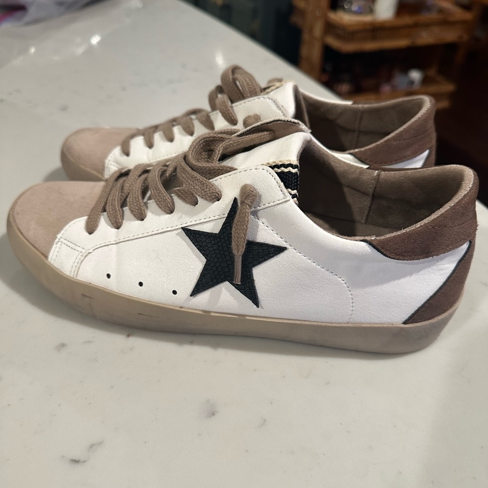 Shu Shop Sneakers, Women’s Size 7 1/2…Color: Brown, White, and Black